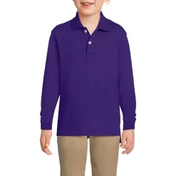 School Uniform Kids Long Sleeve Interlock Polo Shirt