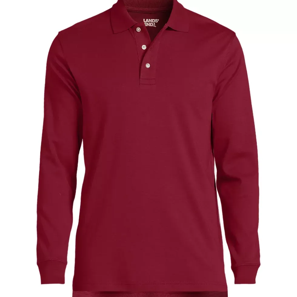 School Uniform Kids Long Sleeve Interlock Polo Shirt