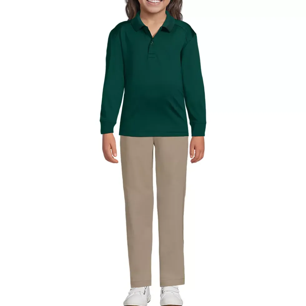 School Uniform Kids Long Sleeve Rapid Dry Polo Shirt