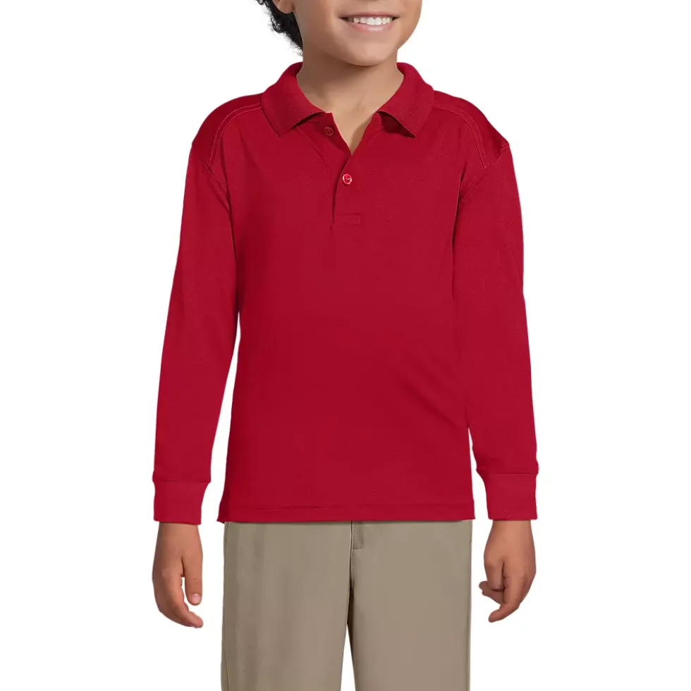 School Uniform Kids Long Sleeve Rapid Dry Polo Shirt