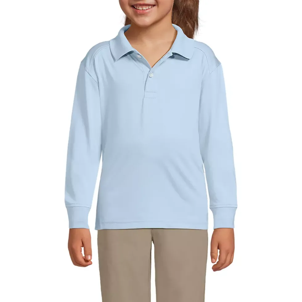 School Uniform Kids Long Sleeve Rapid Dry Polo Shirt