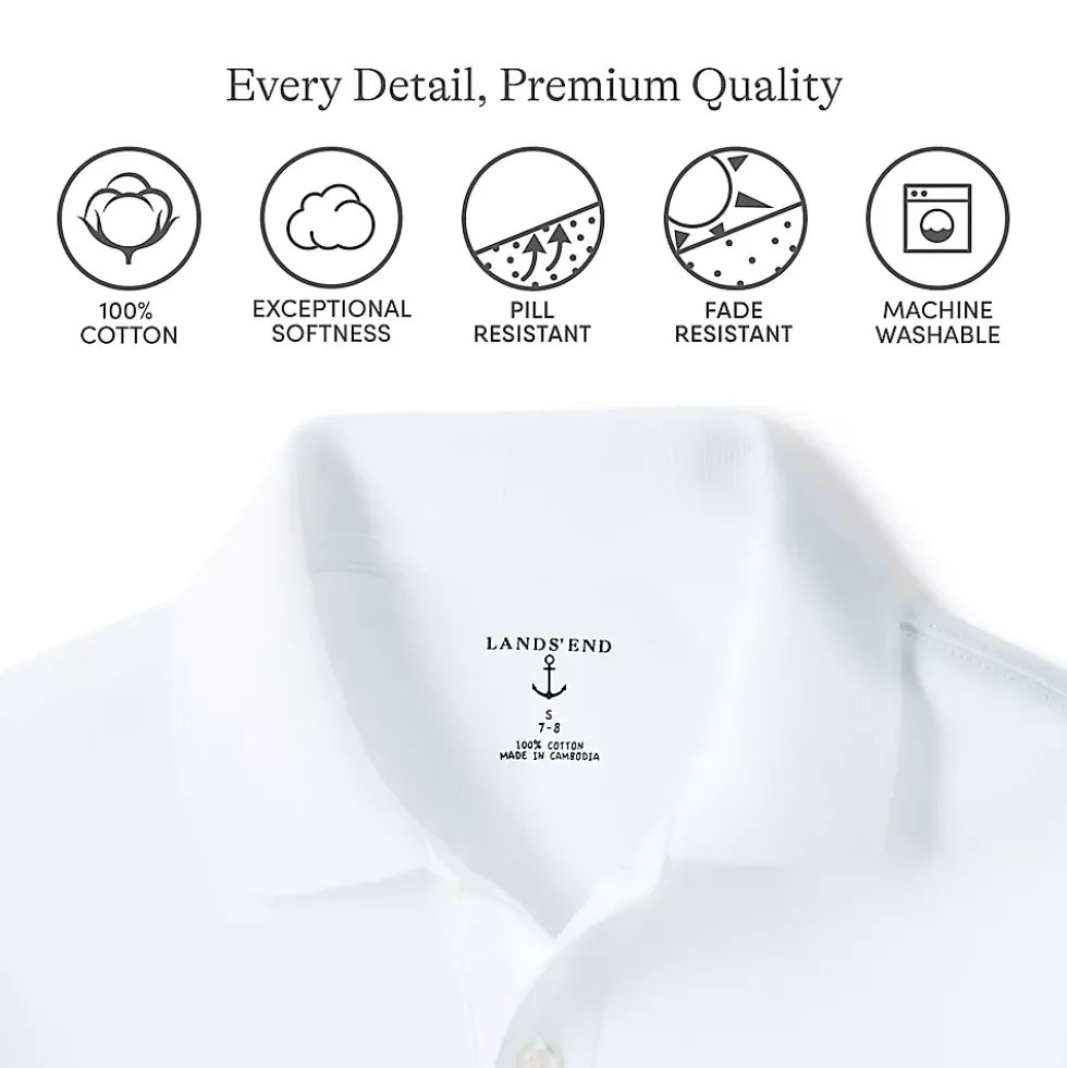 School Uniform Kids Short Sleeve Interlock Polo Shirt