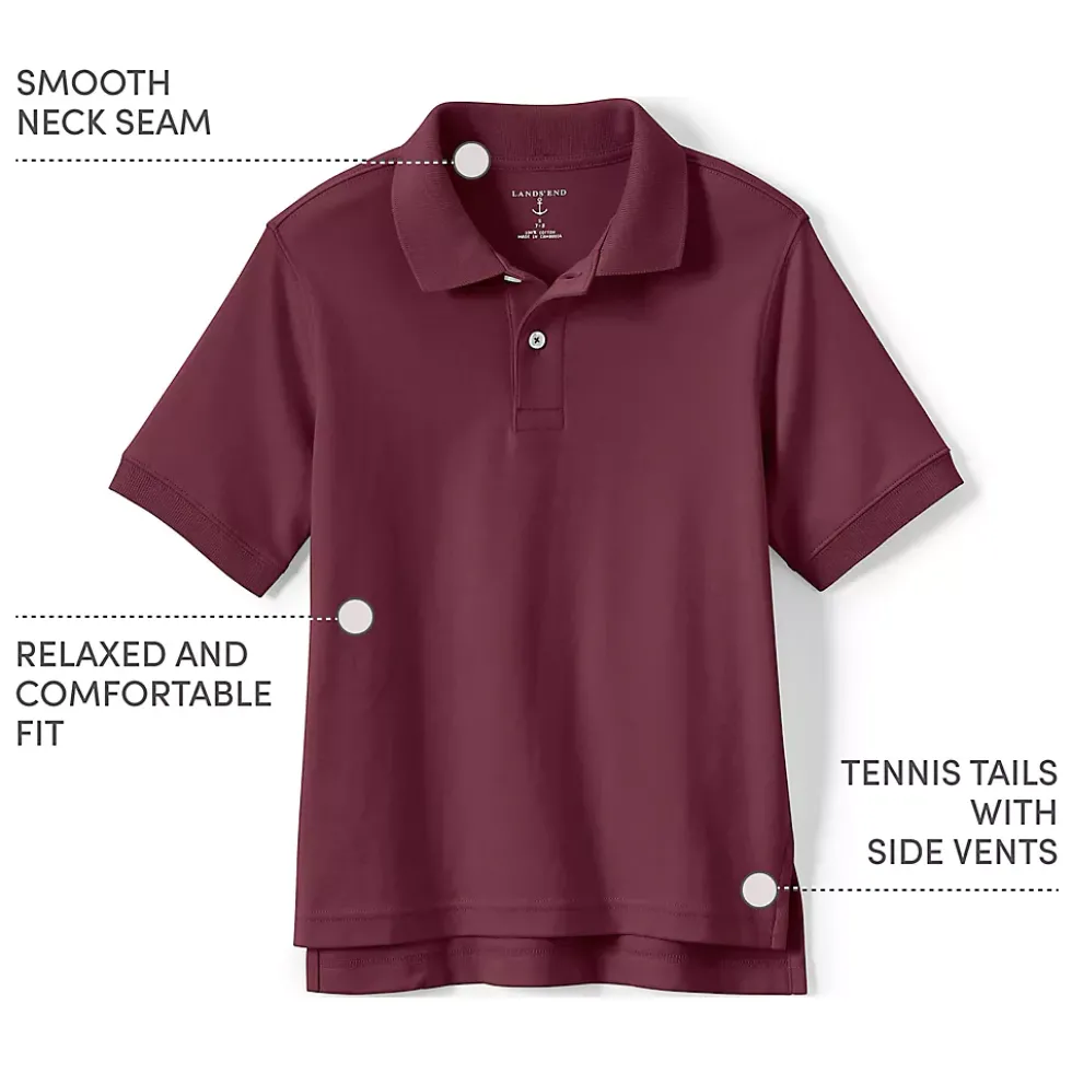 School Uniform Kids Short Sleeve Interlock Polo Shirt