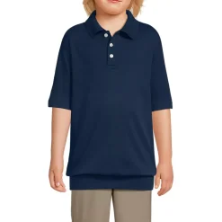 School Uniform Kids Short Sleeve Banded Bottom Polo Shirt