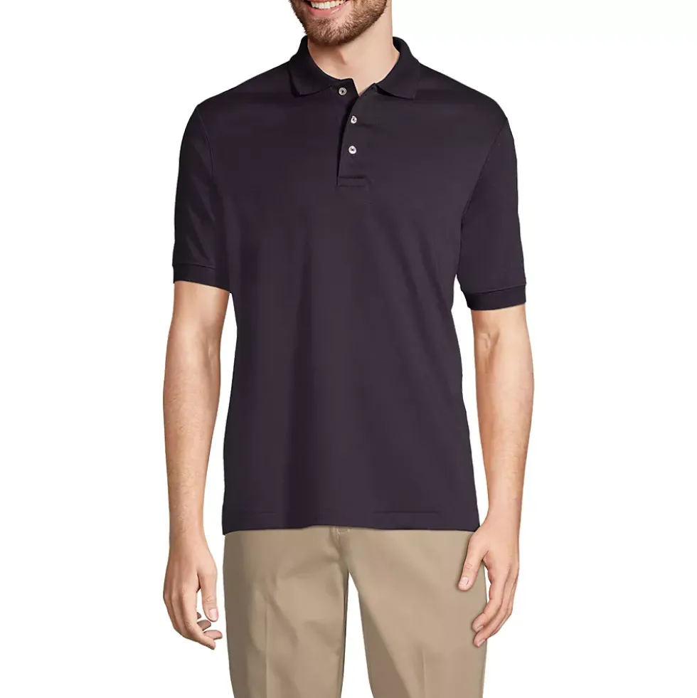 School Uniform Men's Banded Cuff Short Sleeve Supima Cotton Polo Shirt