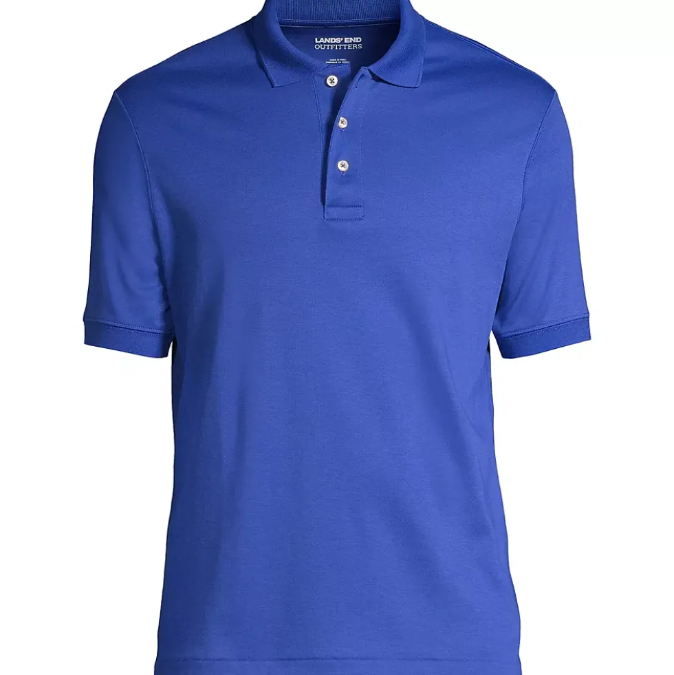School Uniform Men's Banded Cuff Short Sleeve Supima Cotton Polo Shirt