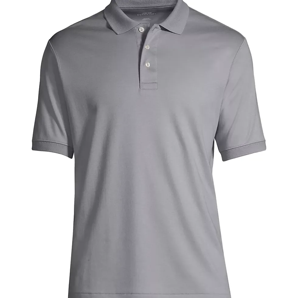School Uniform Men's Banded Cuff Short Sleeve Supima Cotton Polo Shirt