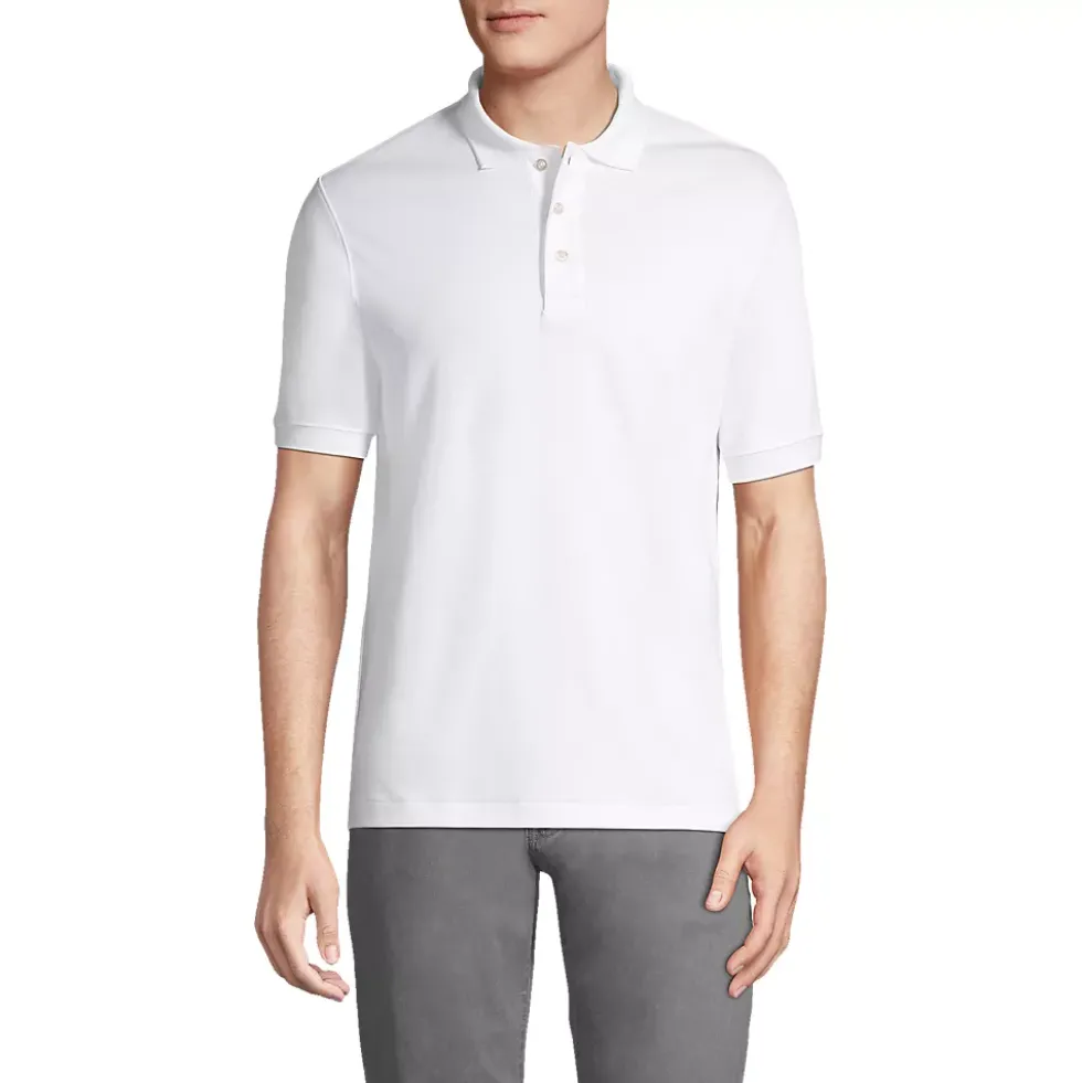 School Uniform Men's Banded Cuff Short Sleeve Supima Cotton Polo Shirt