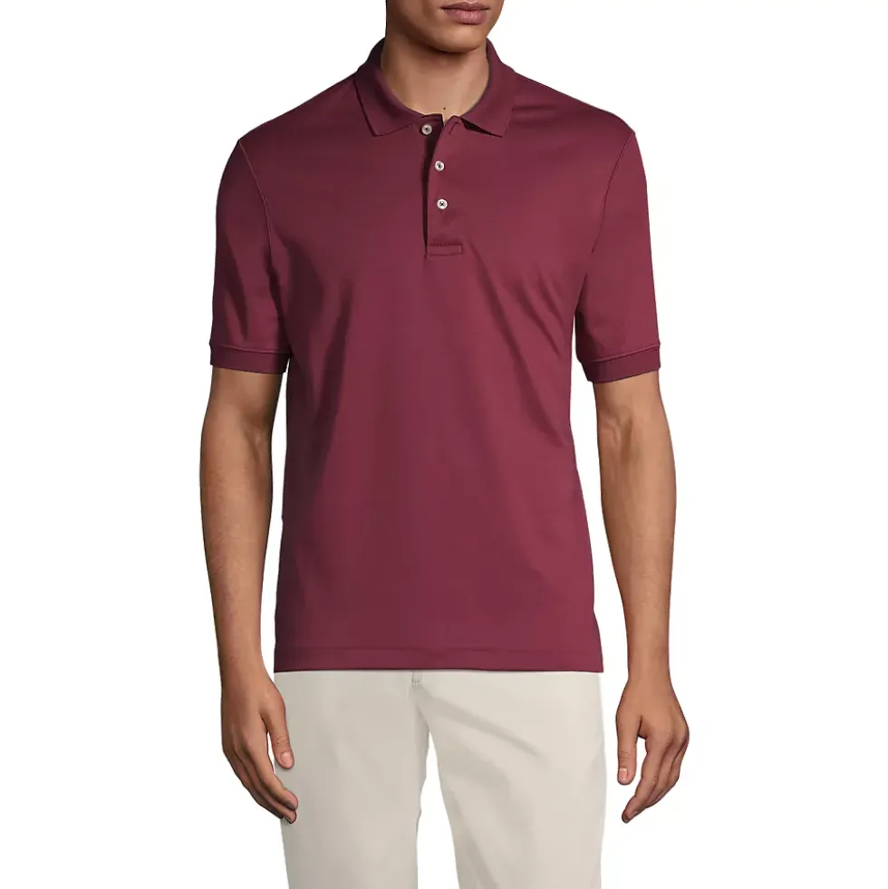School Uniform Men's Banded Cuff Short Sleeve Supima Cotton Polo Shirt