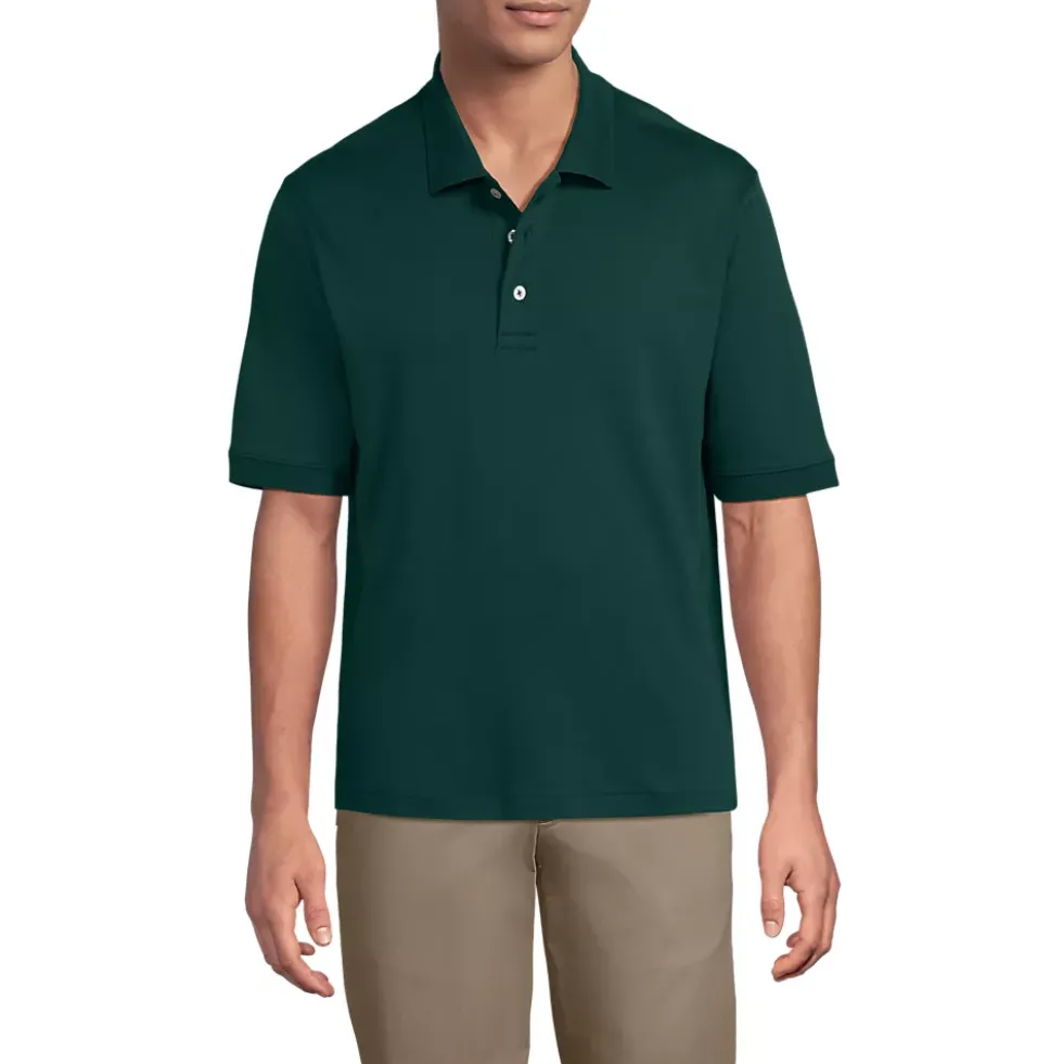 School Uniform Men's Banded Cuff Short Sleeve Supima Cotton Polo Shirt