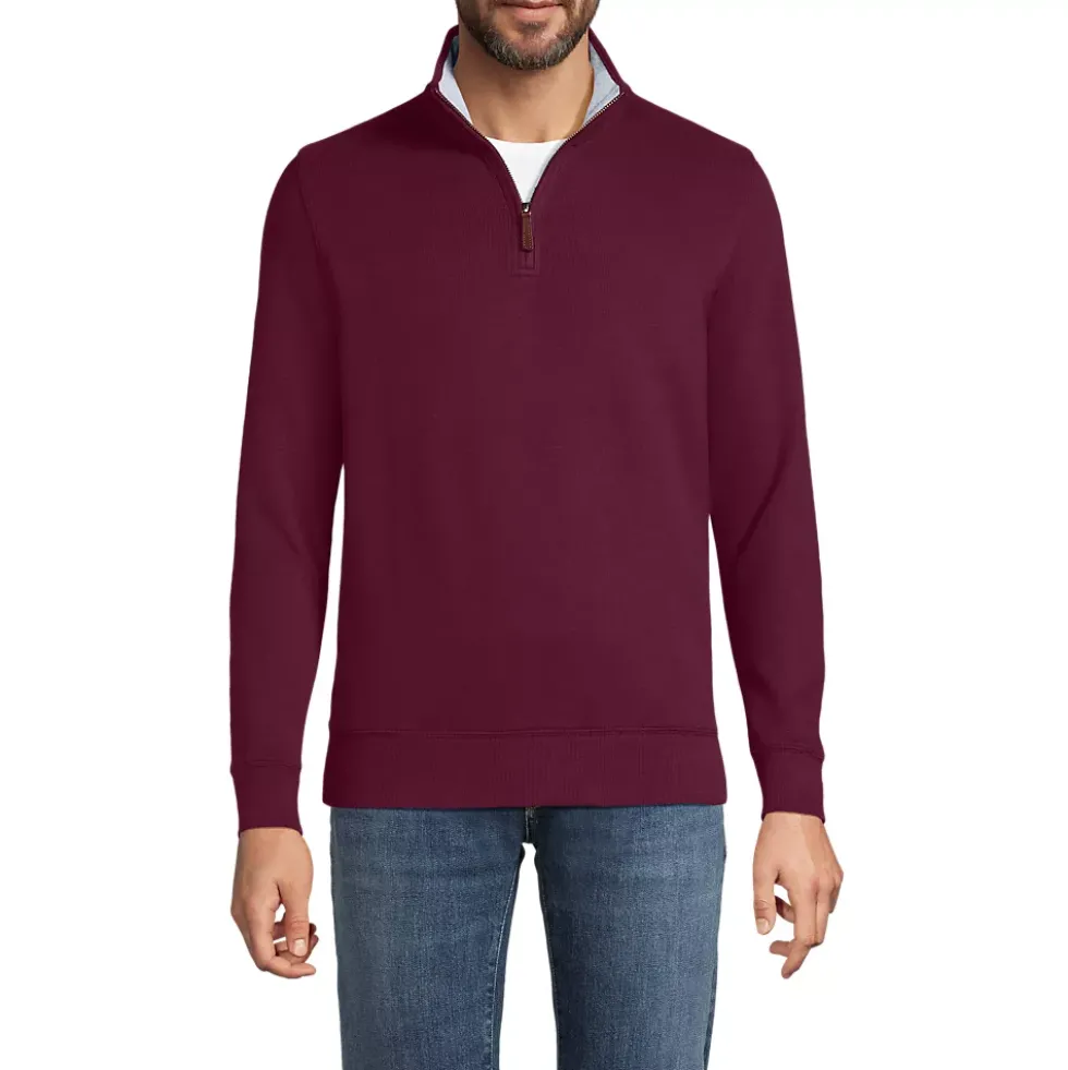 School Uniform Men's French Rib Quarter Zip Pullover Shirt