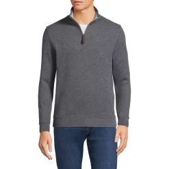 School Uniform Men's French Rib Quarter Zip Pullover Shirt