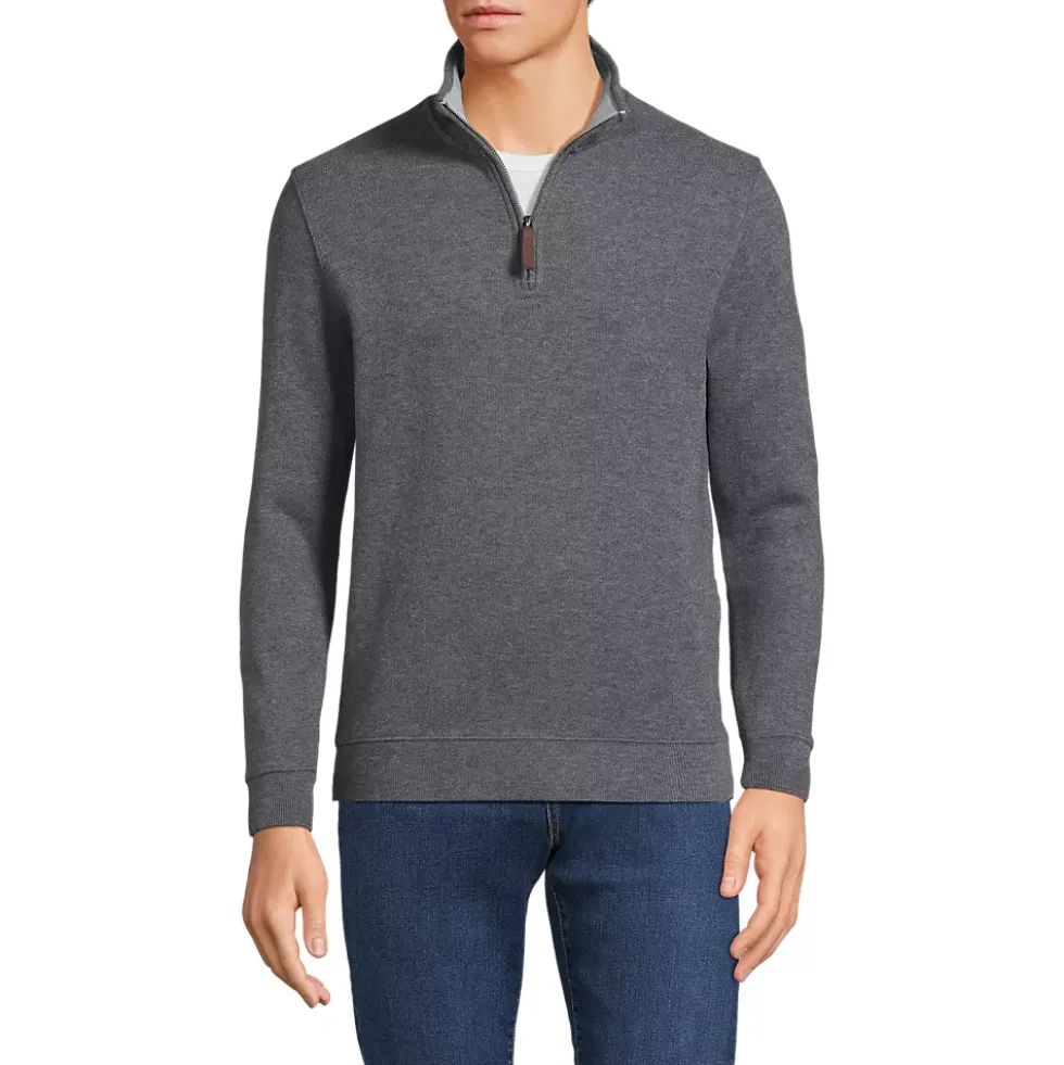 School Uniform Men's French Rib Quarter Zip Pullover Shirt