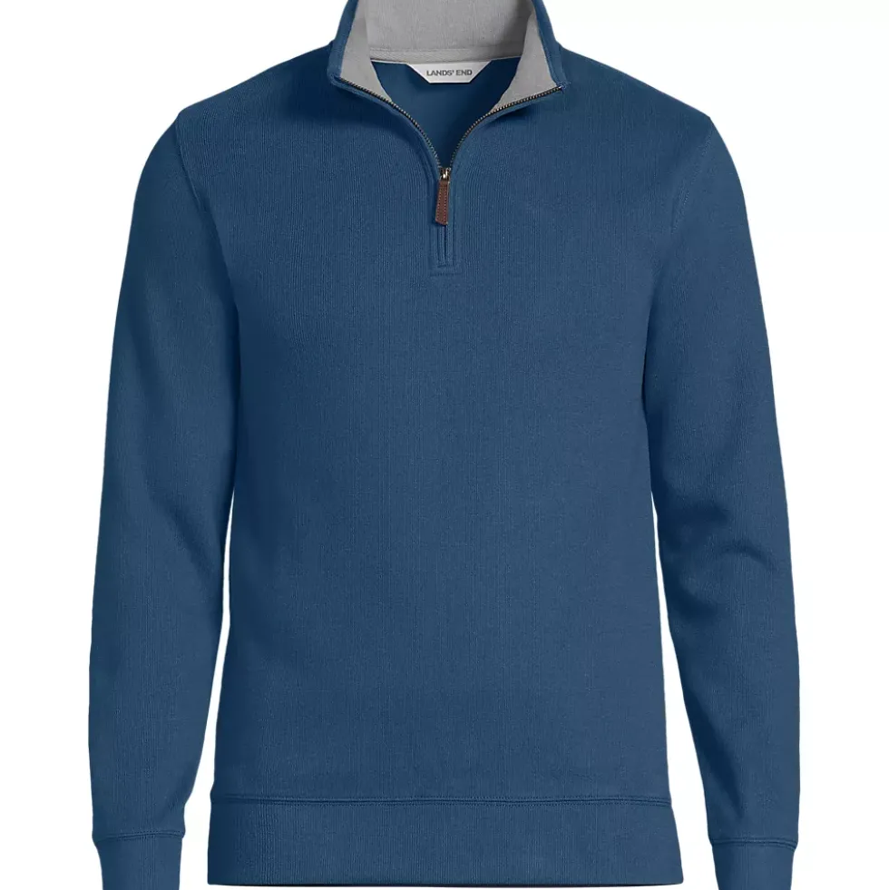 School Uniform Men's French Rib Quarter Zip Pullover Shirt