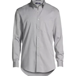 School Uniform Men's Long Sleeve Buttondown No Iron Pinpoint Shirt