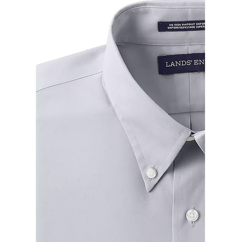School Uniform Men's Long Sleeve Buttondown No Iron Pinpoint Shirt