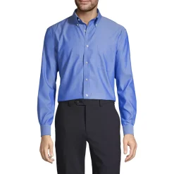 School Uniform Men's Long Sleeve Buttondown No Iron Pinpoint Shirt