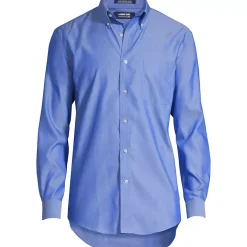 School Uniform Men's Long Sleeve Buttondown No Iron Pinpoint Shirt