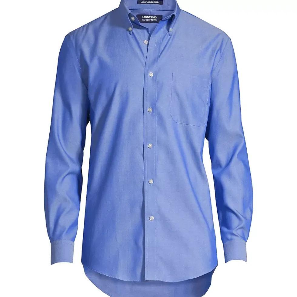 School Uniform Men's Long Sleeve Buttondown No Iron Pinpoint Shirt