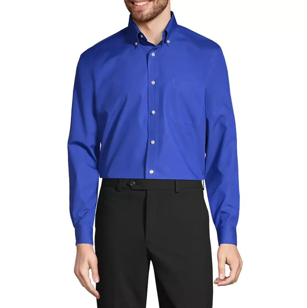 School Uniform Men's Long Sleeve Buttondown No Iron Broadcloth Shirt
