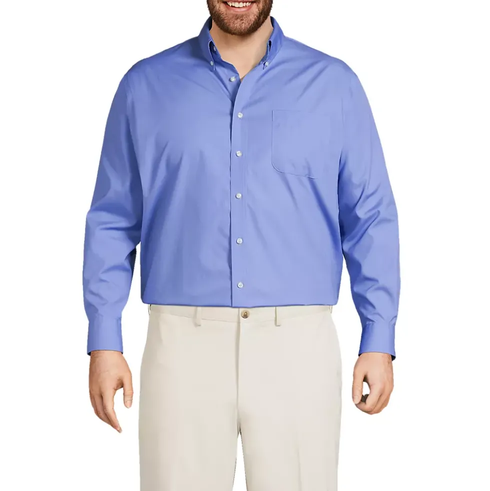 School Uniform Men's Long Sleeve Buttondown No Iron Broadcloth Shirt