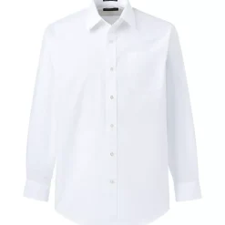 School Uniform Men's Long Sleeve Straight Collar Broadcloth Dress Shirt