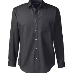 School Uniform Men's Long Sleeve Tailored Straight Collar Broadcloth Dress Shirt