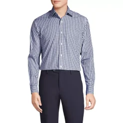 School Uniform Men's Long Sleeve Straight Collar Patterned Broadcloth Shirt