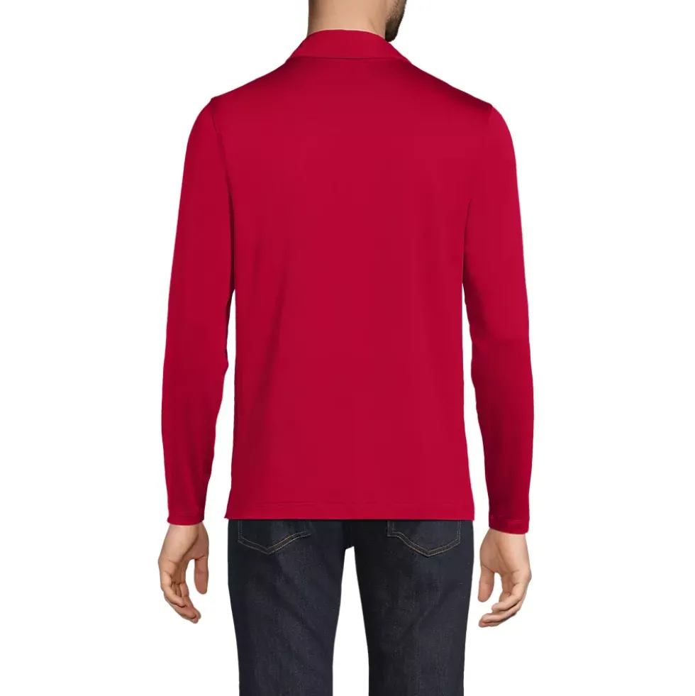 School Uniform Men's Rapid Dry Long Sleeve Modern Fit Polo
