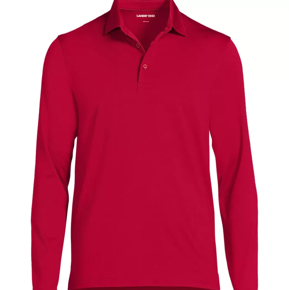 School Uniform Men's Rapid Dry Long Sleeve Modern Fit Polo