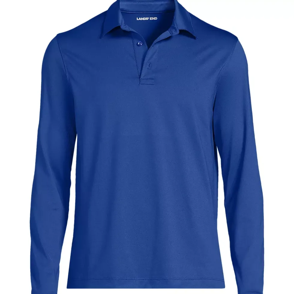 School Uniform Men's Rapid Dry Long Sleeve Modern Fit Polo