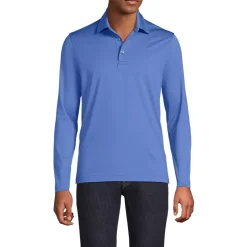 School Uniform Men's Rapid Dry Long Sleeve Modern Fit Polo