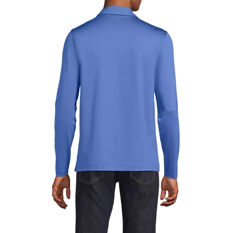 School Uniform Men's Rapid Dry Long Sleeve Modern Fit Polo