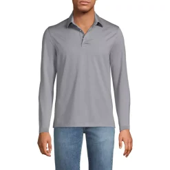 School Uniform Men's Rapid Dry Long Sleeve Modern Fit Polo
