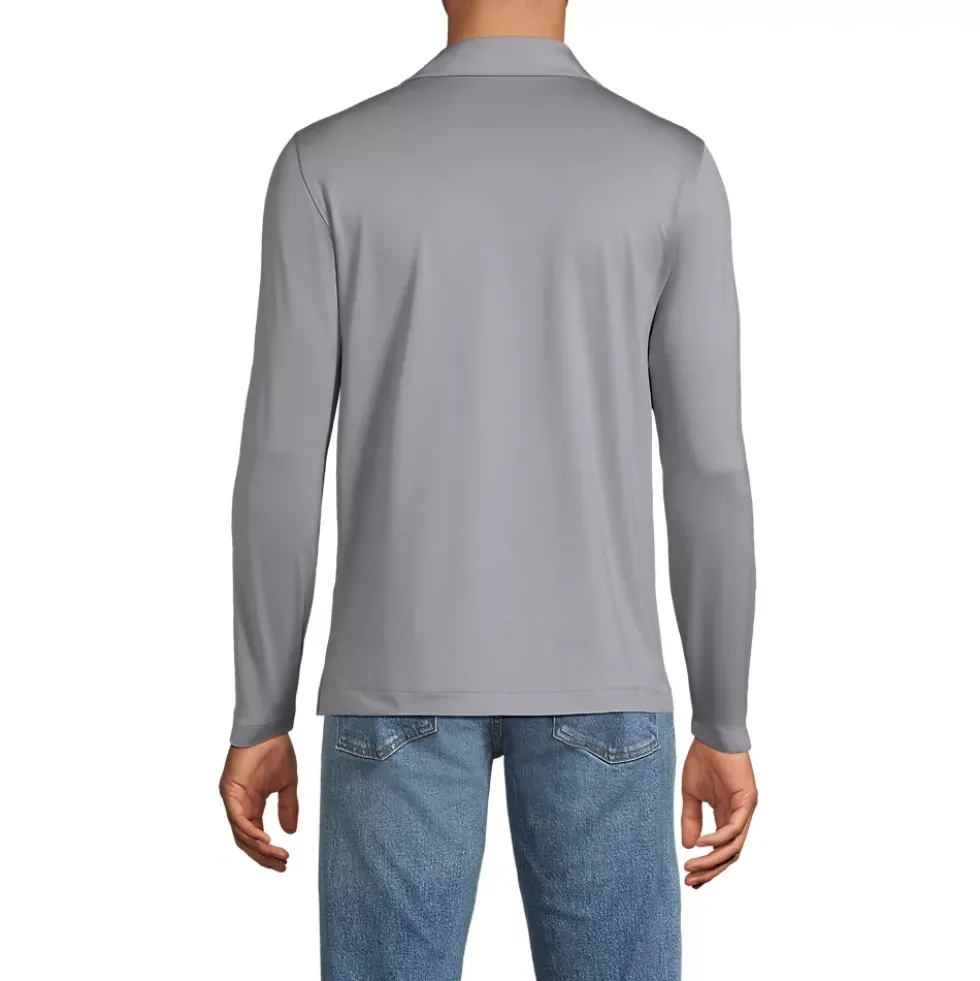 School Uniform Men's Rapid Dry Long Sleeve Modern Fit Polo