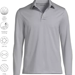 School Uniform Men's Rapid Dry Long Sleeve Modern Fit Polo