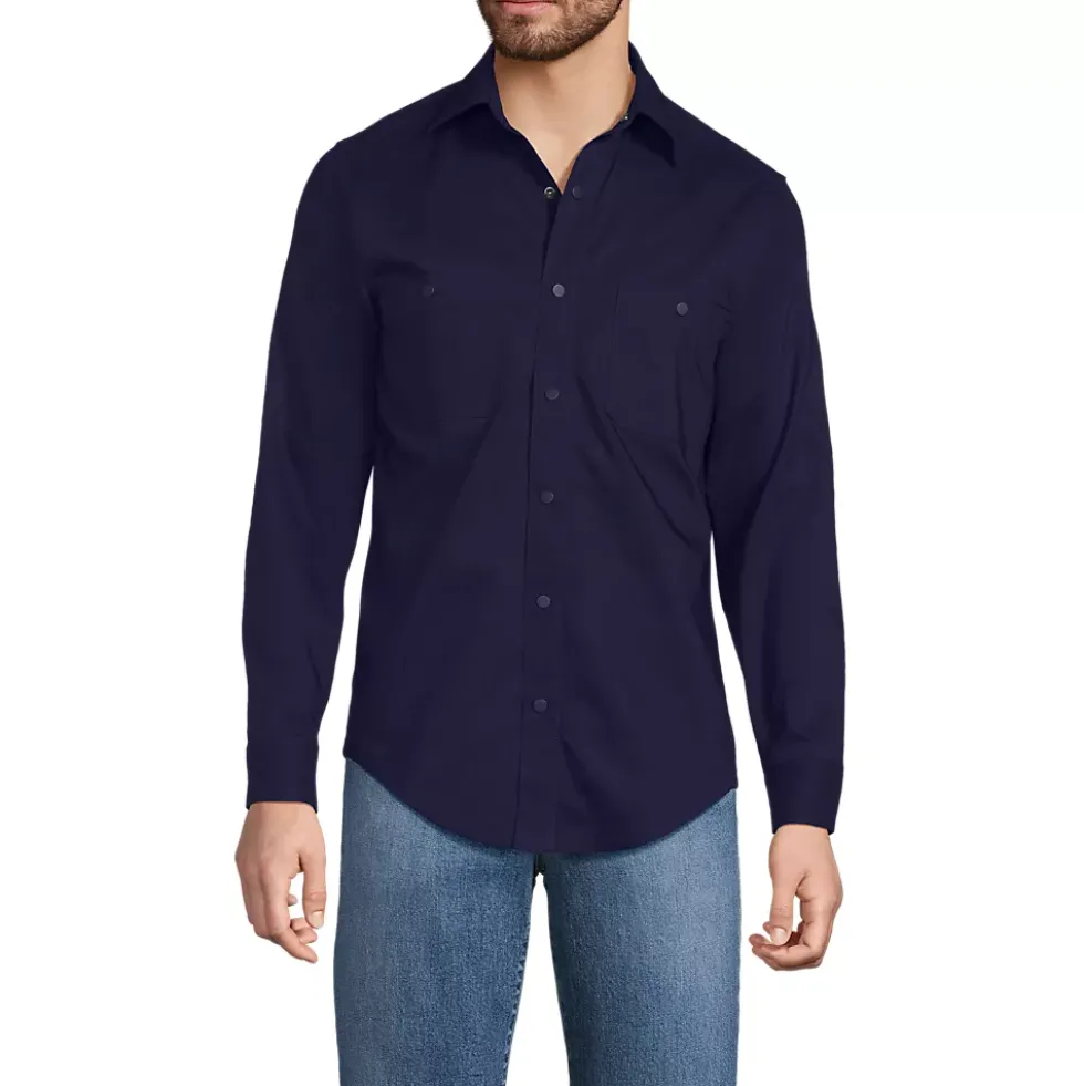 School Uniform Men's Ripstop Long Sleeve Utility Work Shirt