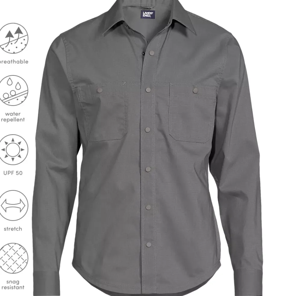 School Uniform Men's Ripstop Long Sleeve Utility Work Shirt