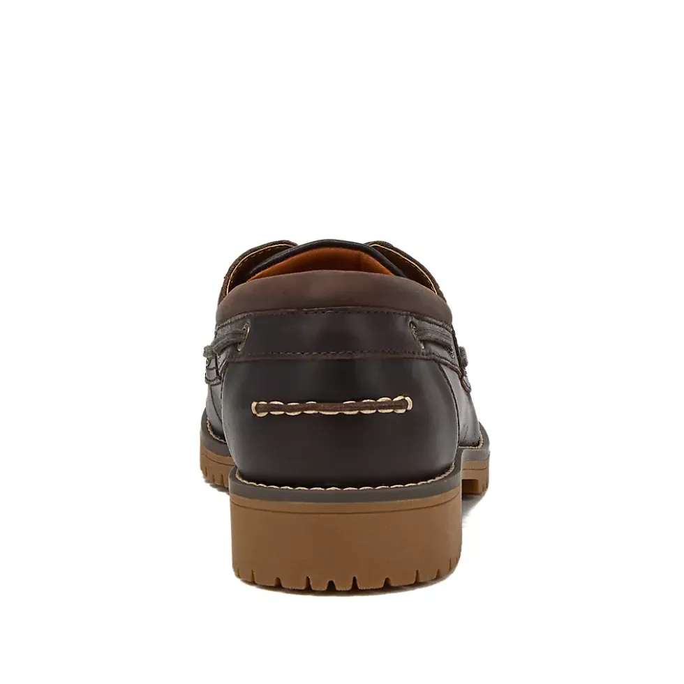 School Uniform Men's Seaport Leather Lace Up Boat Shoes