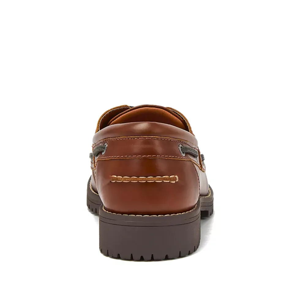 School Uniform Men's Seaport Leather Lace Up Boat Shoes