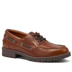School Uniform Men's Seaport Leather Lace Up Boat Shoes