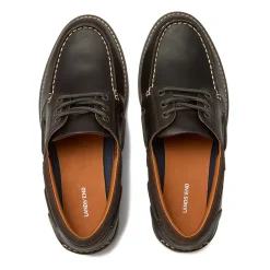 School Uniform Men's Seaport Leather Lace Up Boat Shoes