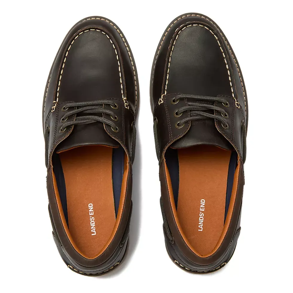 School Uniform Men's Seaport Leather Lace Up Boat Shoes