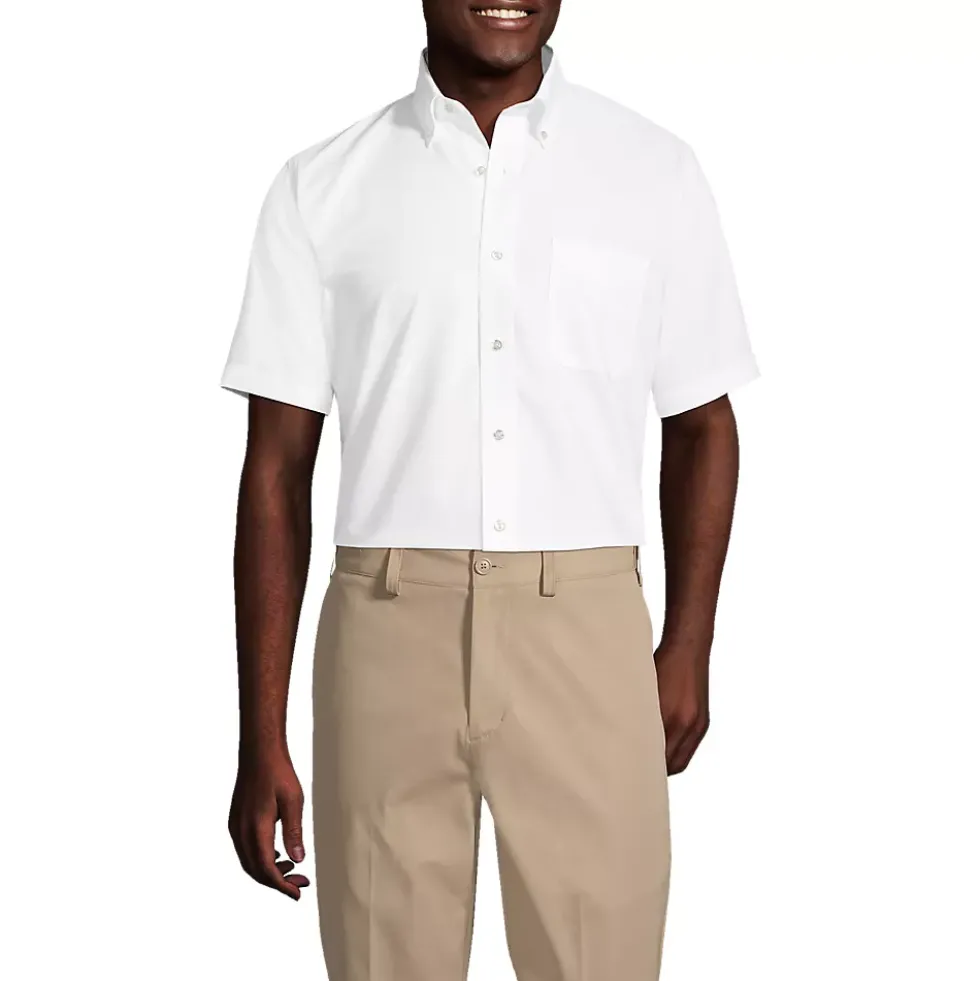 School Uniform Men's Short Sleeve Buttondown Oxford Sport Shirt