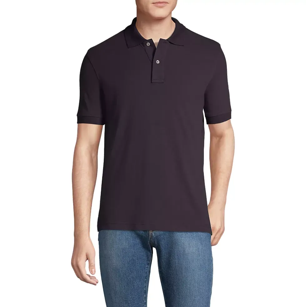 School Uniform Men's Short Sleeve Tailored Banded Mesh Polo Shirt