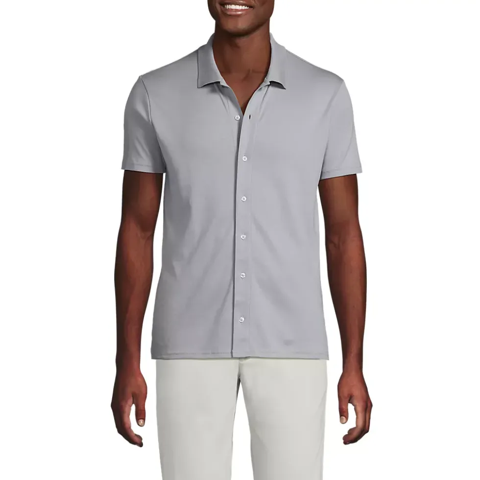 School Uniform Men's Supima Short Sleeve Button Front Shirt