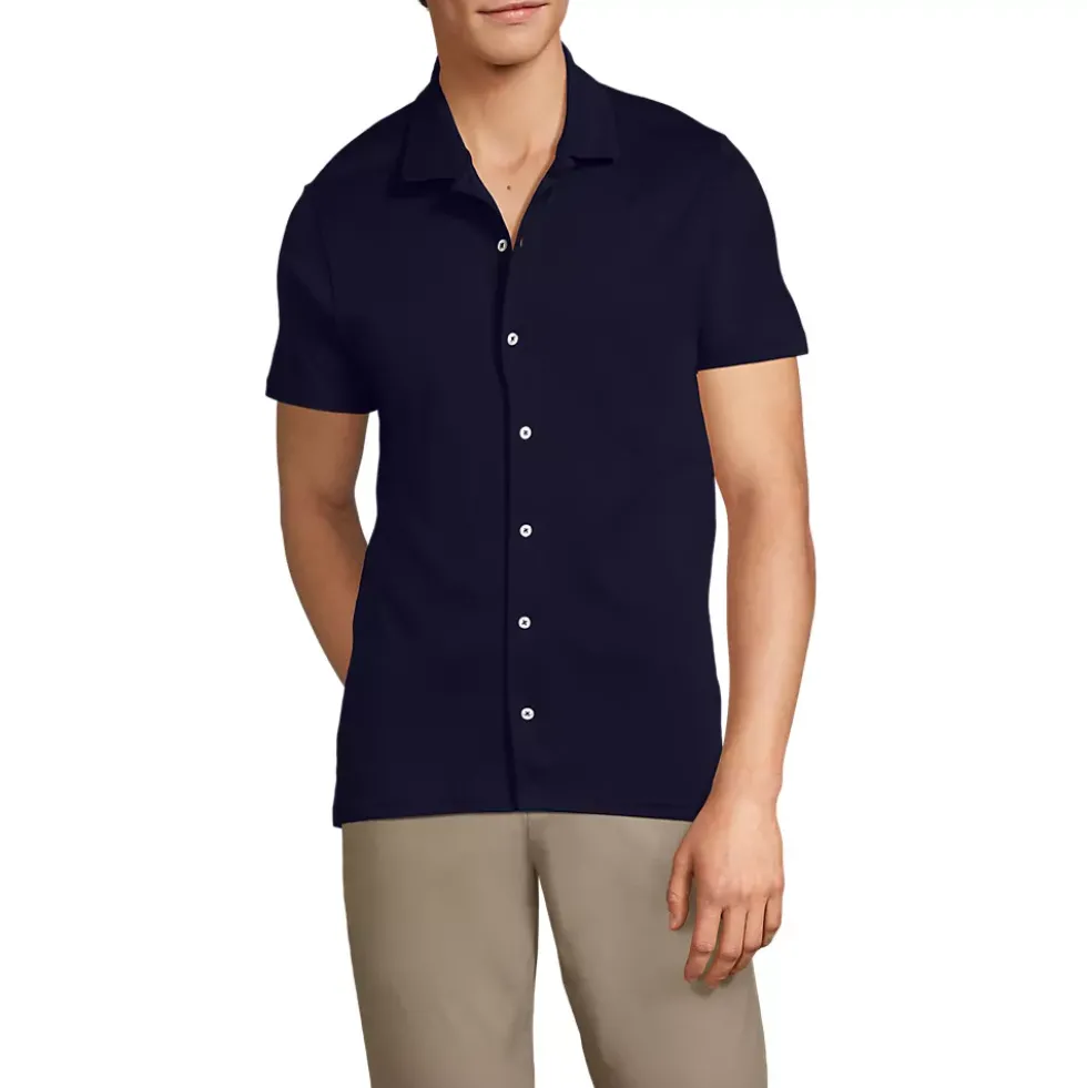 School Uniform Men's Supima Short Sleeve Button Front Shirt
