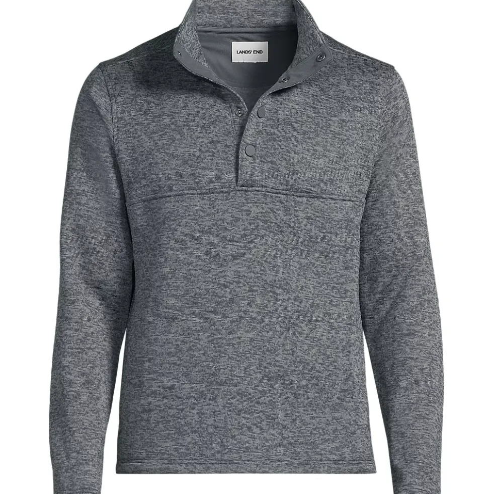 School Uniform Men's Sweater Fleece Snap Neck Pullover Jacket