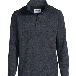 School Uniform Men's Sweater Fleece Snap Neck Pullover Jacket