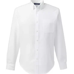 School Uniform Men's Tailored Fit Long Sleeve Buttondown Oxford Dress Shirt